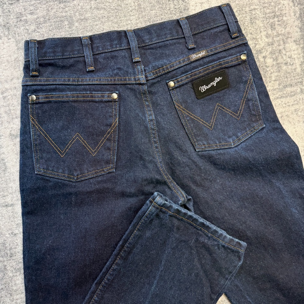 Wrangler Jeans Mens 30x32 Dark Wash Cowboy Cut Silver Edition Slim Fit Western